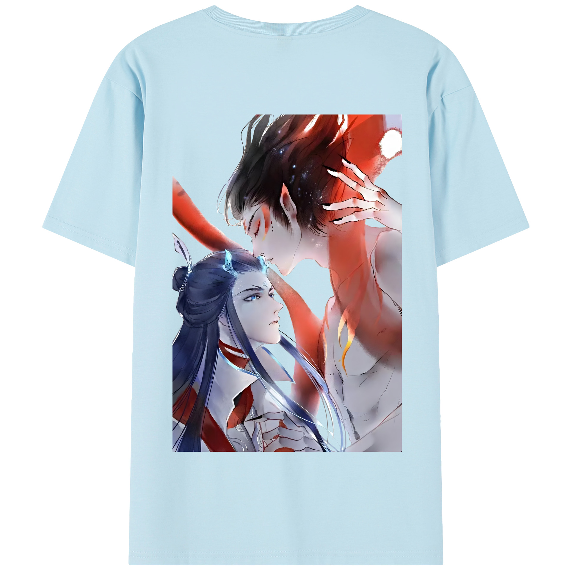 （画像用） Ne Zha 2 ナタ 魔童の大暴れ 綿100％半袖Tシャツ（背面プリント）